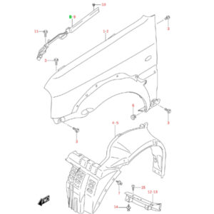 Moldura Protector Guardafango Interior Derecho